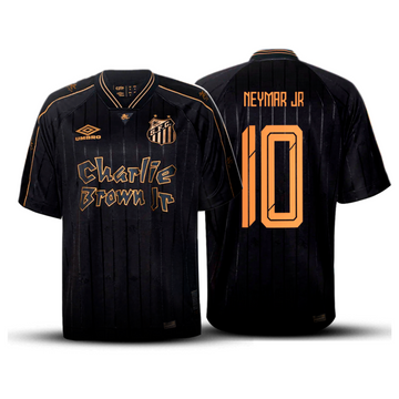 Camisa Santos Charlie Brown (NEYMAR JR - 10) 24/25 - Torcedor Masculina - Preto