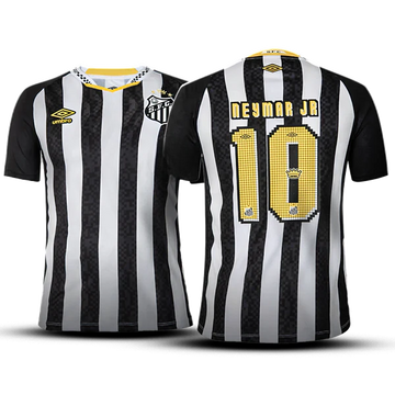 Camisa Santos II 25/26 Branca - NEYMAR JR 10 - Preto e Branco