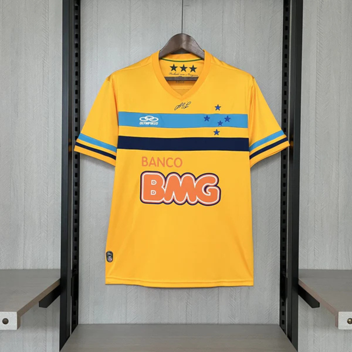 Camisa Cruzeiro Retro Goleiro 14/15 - Torcedor Masculina - Amarelo