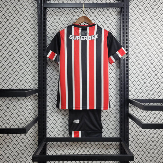 Conjunto Infantil São Paulo II 24/25 - Vermelho, Branco e Preto