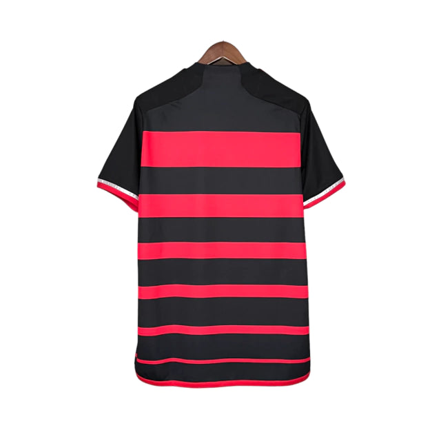 Camisa Flamengo I 24/25 - Torcedor Adidas Masculina - Preta e vermelha + Patchs Copa Do Brasil