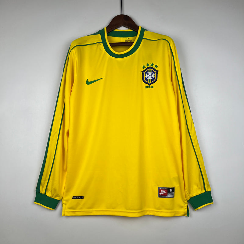 Retro Brazil 1998 home Manga Longa🌟