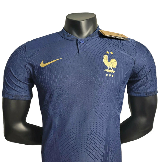 Camisa Seleção da França I 22/23 - Jogador Nike Masculina - Azul com detalhes em dourado